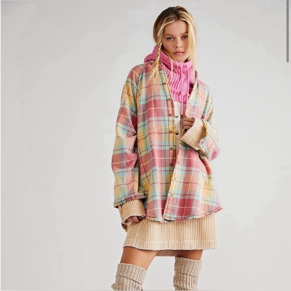 We The Free Summer Daydream Plaid Button Down- 70s Combo - Picture 2 of 10